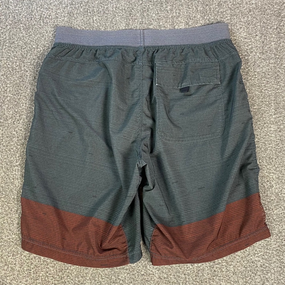Prana Mens Shorts Size M Green Rust Colorblock Breathe Active Hiking Athletic - Picture 3 of 10